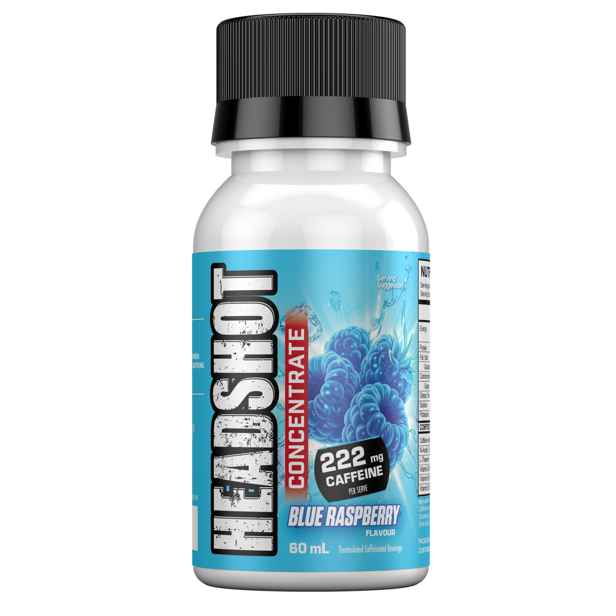 Headshot Energy Shot – Blue Raspberry 60 mL bottle
