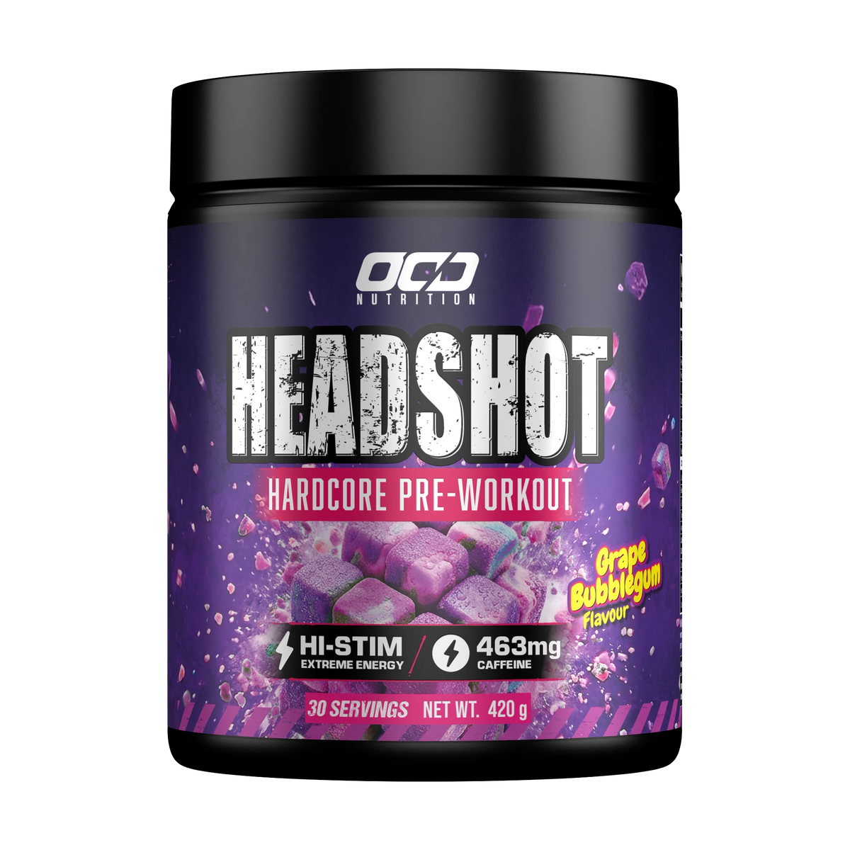 Headshot Pre-Workout – Grape Bubblegum